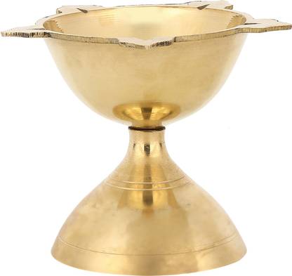 DOKCHAN Brass Panchmukhi pyali Deepak (Diya Oil Lamp) for Puja Home Décor Brass Table Diya Set