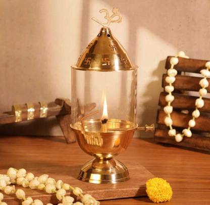 Mtr handicrafts Akhand Jyoti Brass Diya For Home and Office Pure Brass Diya Brass Table Diya Set