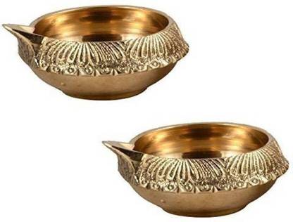 Startraders Diwali Special kuber diya set of two Brass (Pack of 2) Table Diya Set