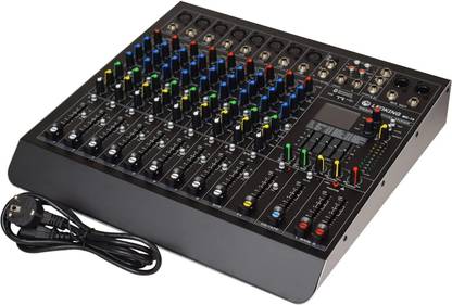 KH 10 Channels Professional Audio Mixer Sound Board Console Reverb Effect USB Wired DJ Controller
