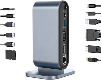 Tobo USB C HUB 12-in-1, USB C Adapter Docking Station, Multiport USB Hub TD-1416A Dock