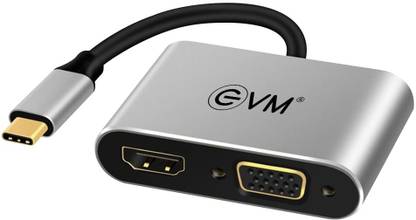 EVM 4-in-1 Type C Hub - HDMI+VGA Docking Station MultiPort with 4K HDMI,VGA Docking Station