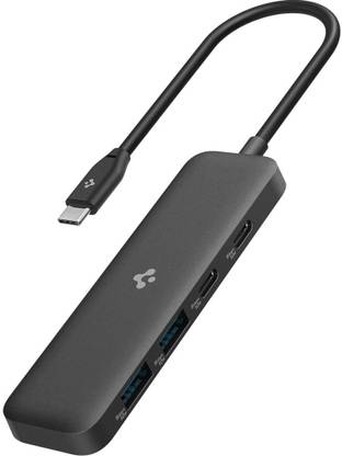 Spigen 4-in-1 USB Hub 3.2 Gen1, 5Gbps Type-C Multi Port with 2 USB-A and 2 USB-C