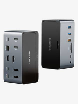 CABLETIME Docking station CB12G 16-in-2 Dual USB-C Multiport Docking Station