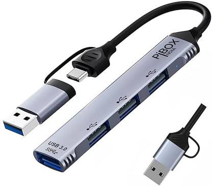 pibox india USB C Hub multiport, USB C / 3.0 to USB Adapter Multiport, | 4in1 Hub-TypeC with OTG | USB C and USB 3.0 to USB A 4 Port Hub, USB-C to USB Hub 3.0, USB Hub 2.0