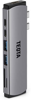 TEQTA 7 in 2 USB C Thunderbolt 3.0 Hub 7 in 2 High Speed 3.0 Thunderbolt Multiport Adapter, Docking Station, Type C Port Extension Hub for MacBook Pro 2016-2023 and MacBook Air 2018-2023