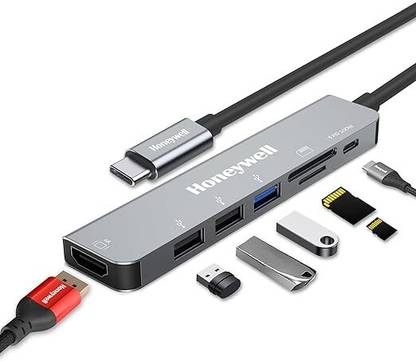 Honeywell 7-in-1 Type C Docking Station with 4K HDMI,1xUSB 3.0,2xUSB 2.0 & Type C 3.0 PD HC000017/LAP/CDK Docking Station