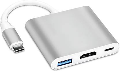 Rainfire 3-in-1 USB C Hub, 4K HDMI, PD Charging, USB 3.0, Compatible with MacBook, Dell XPS, Surface Pro, Pixel, EliteBook, ThinkPad, Galaxy S8-S10/Note 8-9 Breakout Dock