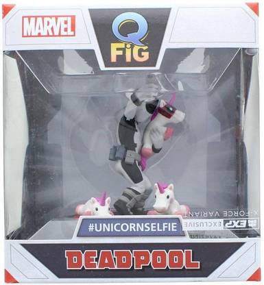 MARVEL 3.5 Inch Q-Fig Mini Figure | X-Force Deadpool Unicorn Selfie Quantum Mechanix