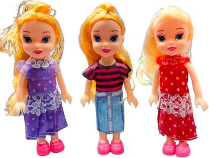 Rubela Realistic Three Sister Dolls with Fancy Dress & Movable Body Parts for Kids|104