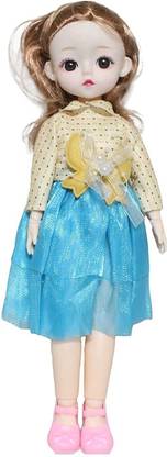 Tickles Set Movable Joint Makeup Cute Girl Brown Eyes Fashionable Doll for Kid Girls