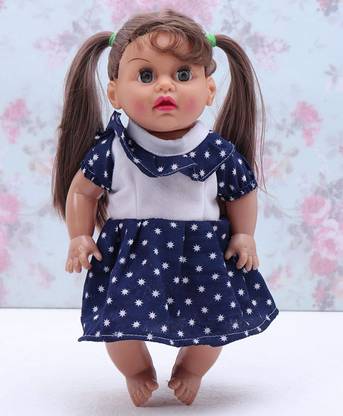 Joy Stories Beautiful Doll Set for Kids, Baby Dolls for Girls | Realistic Cute Sitting Doll Toy for Babies & Kids, Blue 28 cm