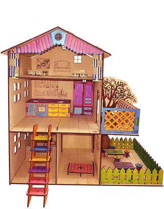 StepsToDo DIY Doll House Making Kit, House and Furniture Making & Painting Kit