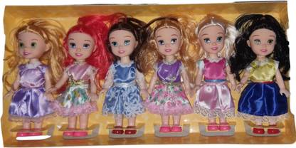Tarak 6 Princess Dolls Girls set, barbie doll set,