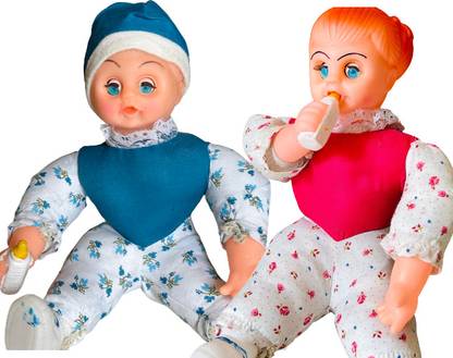 R C TRADERS Multicolor Milky Soft Baby Doll for Kids (Pack of 2 Dolls))