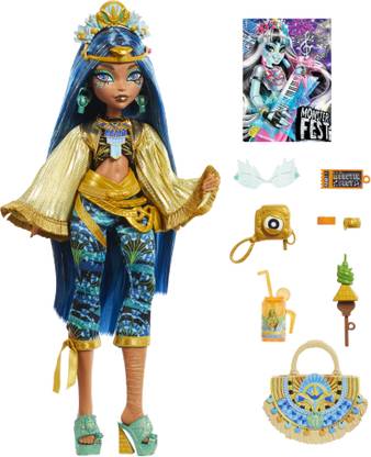 MONSTER HIGH Fest Cleo De Nile Fashion Doll with Festival Outfit, Band Poster and Accessories