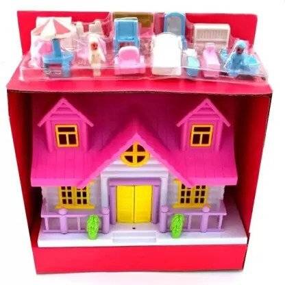 lifestylesection Doll house, Doll funny house play set for kids (Multicolor)