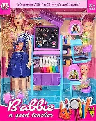 WONDER CREATURES School Classroom Doll Teacher Doll Set with 2 Student Doll Set