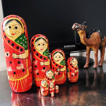 theperfectbazaar.com Cute Matryoksha Nesting Dolls set of 9| Russian Dolls | Nesting Dolls