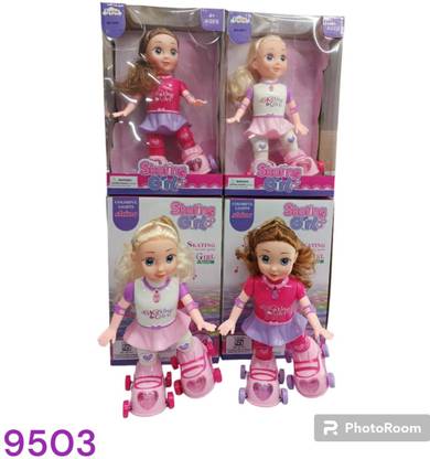 Mahi Developers Skating Doll Girl Toy | Roller Skating Doll Figure (Set of 4)