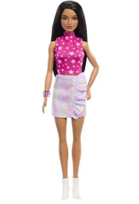 BARBIE Fashionistas Doll #215 with Black Straight Hair & Accessories