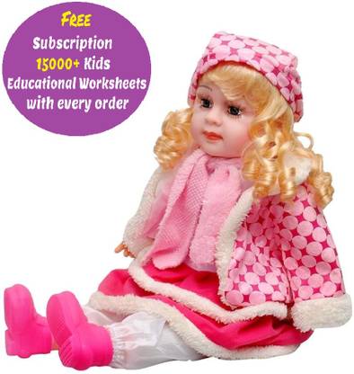 Kidsaholic Cute Looking Musical Rhyming Poem Doll, Singing Soft Stuffed Talking Poem Doll