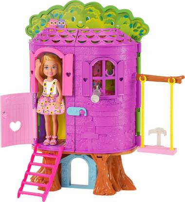 BARBIE Chelsea Doll and Treehouse Playset with Pet Puppy
