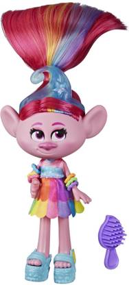 Trolls World Tour Movie Inspired, Glam Poppy Fashion Doll with Dress, Shoes, Toy for Girl 4 Years and Up