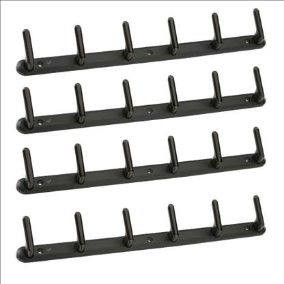 LAPO 6 Pin Hooks, Door Hanger,Hooks for Hanging Clothes and Keys, (Black,Pack of 4) Door Hanger
