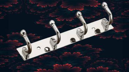 LEC 4 Pin Bathroom Cloth Hooks Hanger, Wall Bedroom Cloth & Keys Hanger,(Pack of 1) Door Hanger