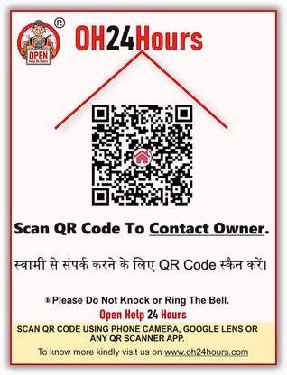 Open Help 24 Hours India's First, Smart Home Safety Door Tag - Helpful For Every Home Owner Door Hanger