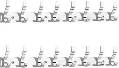 SMW Stainless Steel 8 Pin S Style Cloth Hanger (Pack of 2) Door Hanger