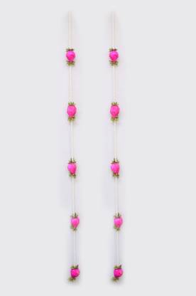 Vinayak White Pearl Line withArtificial Roses | Elegant Floral Hanging Garland for Decor Door Hanger