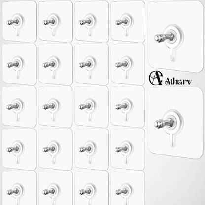 ATHARV Wall Screw Adhesive Non-Trace No Drilling Home Installation Hook 20 Door Hanger