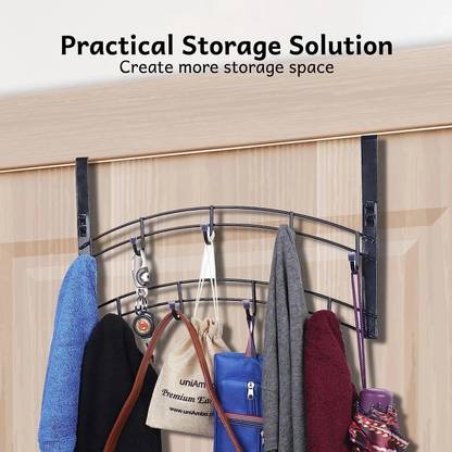 S-B-S Store Over Door Hooks Rack 9-Hook Folding Hanger for Hanging Towels, Clothes, Hats Door Hanger