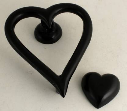 Maa durge Black Powder Coat Finish Heart Door Knocker for Front Door (498JMD100A1BC) Brass Door Knocker