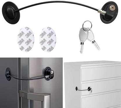Archoice Safety Door Locks with 2 Keys for Cupboard, Cabinets, Fridge Child Safety Strap Lock