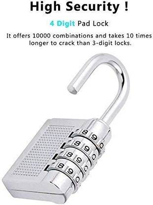 HENJI lukzer 1PC Resettable Combination Stylish 4 Dial Padlock for Lockers Combination Lock