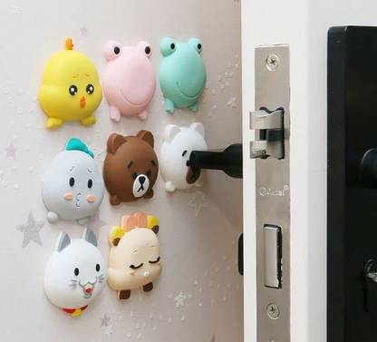 KolorFish Door Stopper Wall Protector (8 Pcs), Bumper Self Adhesive Door Knob Pads Soft Wall Mounted Door Stopper