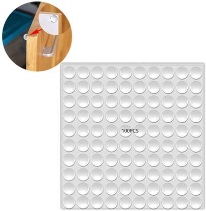 TRUJVE Set of 100 Pieces Round Adhesive Silicone Door Bumper Noise Dampening Bumper Pad Door Stoppers Cabinet Drawer Safety Stopper Mute Buffer Door Mounted Door Stopper