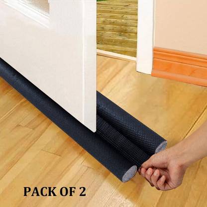 Digicom PACK OF 2 Door Bottom Sealing Guard Strip (Black ,39 Inch) Door Seal | Sound-Proof Reduce Noise Energy Saving Weather Stripping Door Mounted Door Stopper