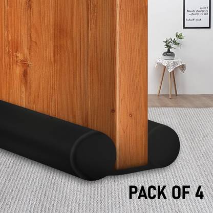 Joynest Pack of 4 Door Bottom Sealing Guard Strip (Black , 39 Inch) Door Closers | Sound-Proof Reduce Noise Energy Saving Weather Stripping Door Mounted Door Stopper