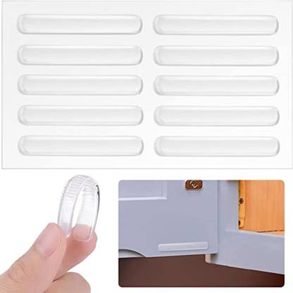 HENIJ 40PCS Cabinet Bumpers Clear Self Adhesive Rubber Strips, Furniture Bumpers for Sliding Door, Drawers, Chair Wall Mounted Door Stopper