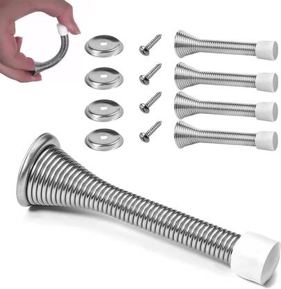 Screwtight Door Stop- Spring Door Stopper On Iron 3 Inches (Chrome) 3 In.Basic Spring Door Door Mounted Door Stopper