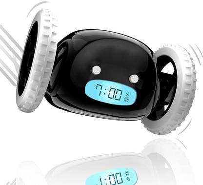 ZITRONIX LCD Alarm Clock on Wheels for Heavy Sleepers - 80 Decibels Digital Alarm Clock Door & Window Door Window Alarm