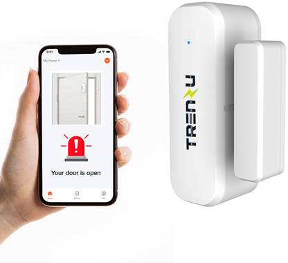 Trenzu Door Sensor Alarm for Home| Magnetic Wireless Door Open| Alarm Security System| Door Door Window Alarm