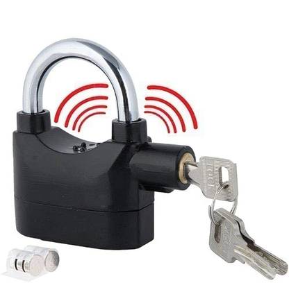 Edtepy Alarm Security Lock with Motion Sensor and 3 Keys, Metallic Finish (Black) Door & Window Door Window Alarm