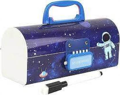 PAVITYAKSH BLUE PASSWORD PENCIL BOX Suitcase Style Password Lock Pencil Case Drafting Compass Set