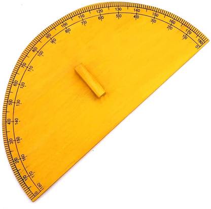 ANVIS Teacher's 180 degree Big Wooden Protractor | 30 cm Drafting Compass Set