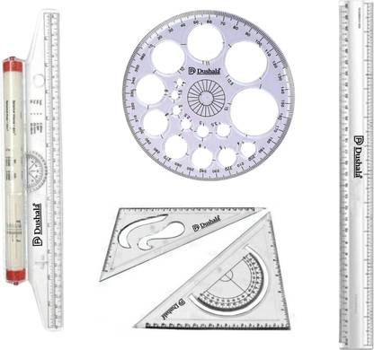 DUSHALA Roller scale, Set squares, Pro circle, Long scale for Engineering drawing Drafting Kit